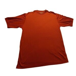 Tricots St Raphael Men's Mercerized Cotton Crew Neck T-Shirt Burnt Orange M
